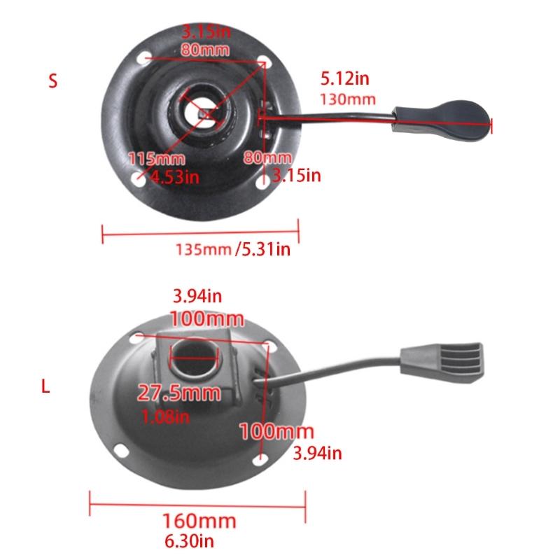 Sağlam Metal Döner Taban Yedek Eğim Kontrol Mekanizması Bar Tabureleri Ofis Sandalyesi İçin Evrensel Montaj Plakası Tasarımı