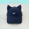 Alphabet Embroidered Cat Ear Baseball Cap With Wide Brim For Summer Sun Protection