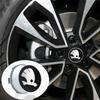 Autoaufkleber 4 Stück 3D 56mm 65mm Autoemblem Radnaben-Mittelkappe Abzeichen Abdeckungen Aufkleber Zubehör Für Skoda Octavia Kodiaq VII Scal