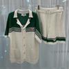 2024 Summer European & American Trendy Color Block Men's Knit Shirt & Shorts Set