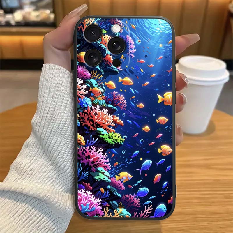 Cartoon Anime Turtle Elephant Phone Case For Apple iPhone 17 16 16E 15 14 13 12 11 Pro Max Plus Black Soft Silicone