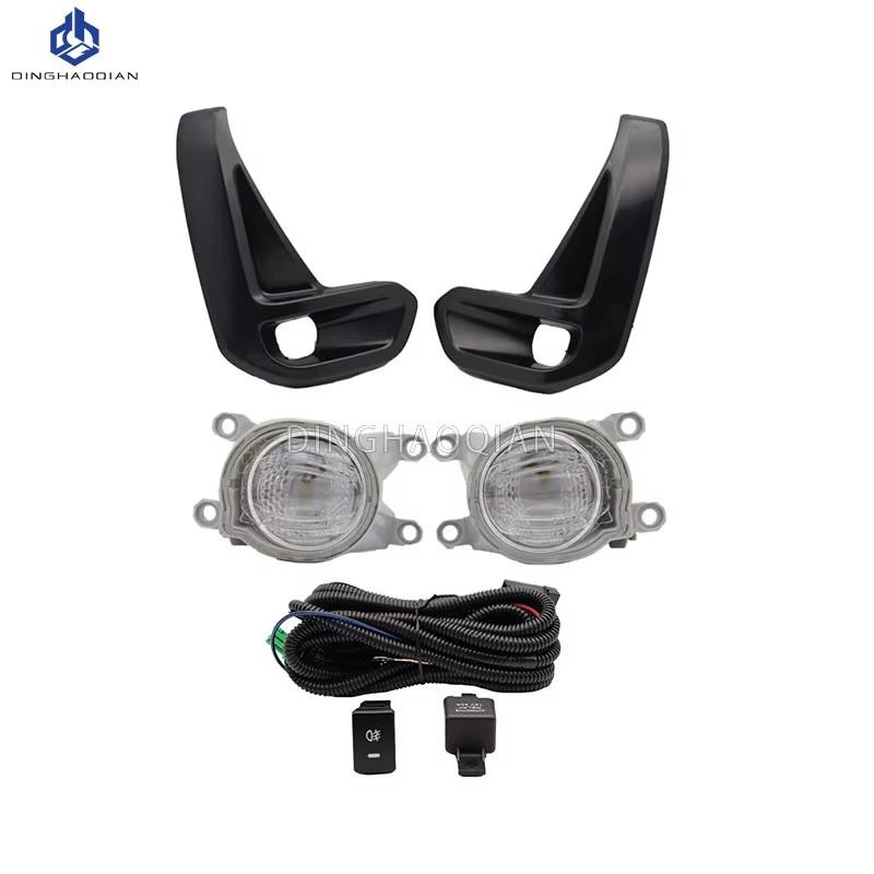 1Set Auto Lighting For Toyota Hilux Revo Rocco 2020 2021 2022 Car Front Bumper Fog Lamp Driving Light with Cable Bezel Foglight