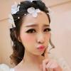 Women Fashion Flowers Faux Pearl Beads Hairwear Headpiece Bridal Hair Accessory