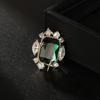 **Bo Xin Yun Luxury Geometric Green Zirconia Brooch - Korean Style Pin Accessory**