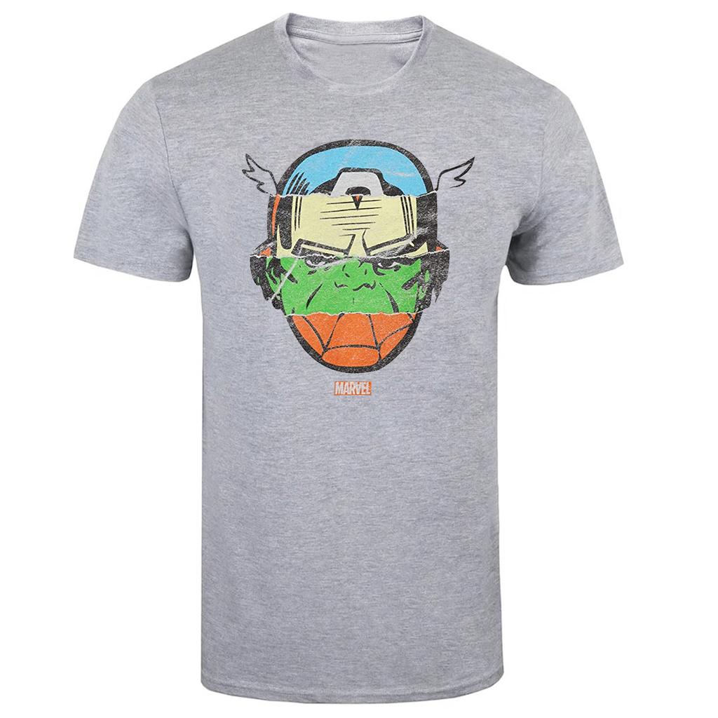 Marvel Avengers Mens Faces Heather T-Shirt