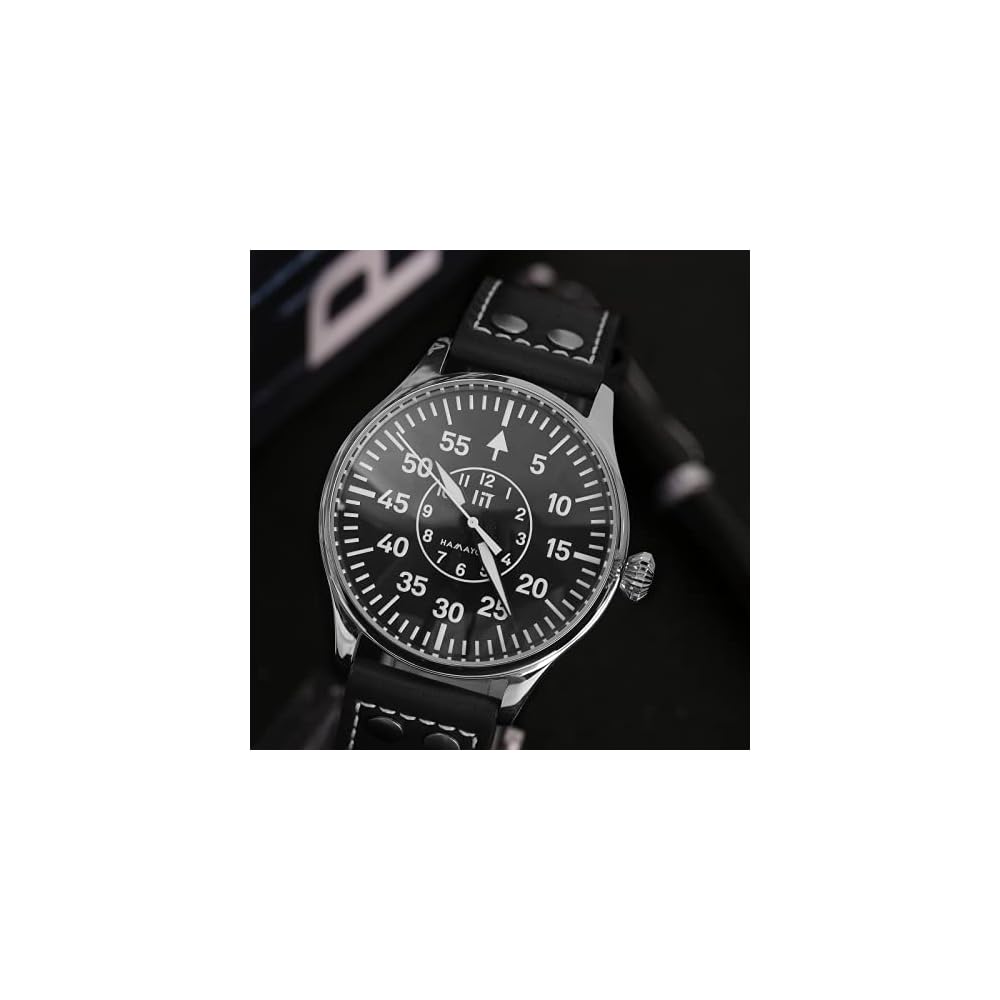 Hamayota Men's Automatic Military Watch Japanese Movement Pilot Watch Black Band