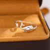 New 925 Silver Whale Fish Animal Opening Rings R178