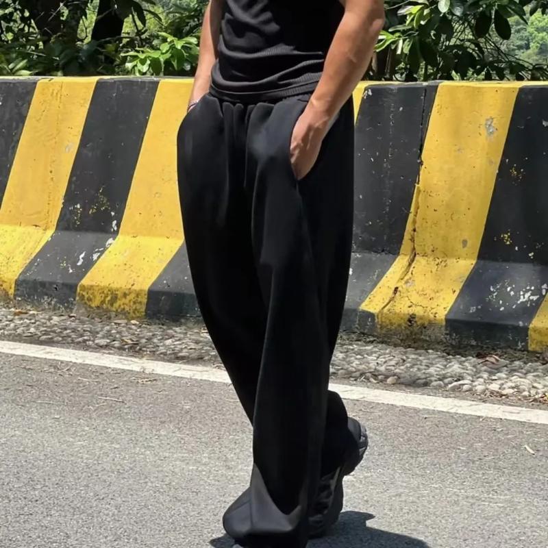 

New Sanitary Pants Long Pants Pure Cotton Men s Korean Version Casual Simple Versatile Sports Pants Straight Leg Pants XXL чорний