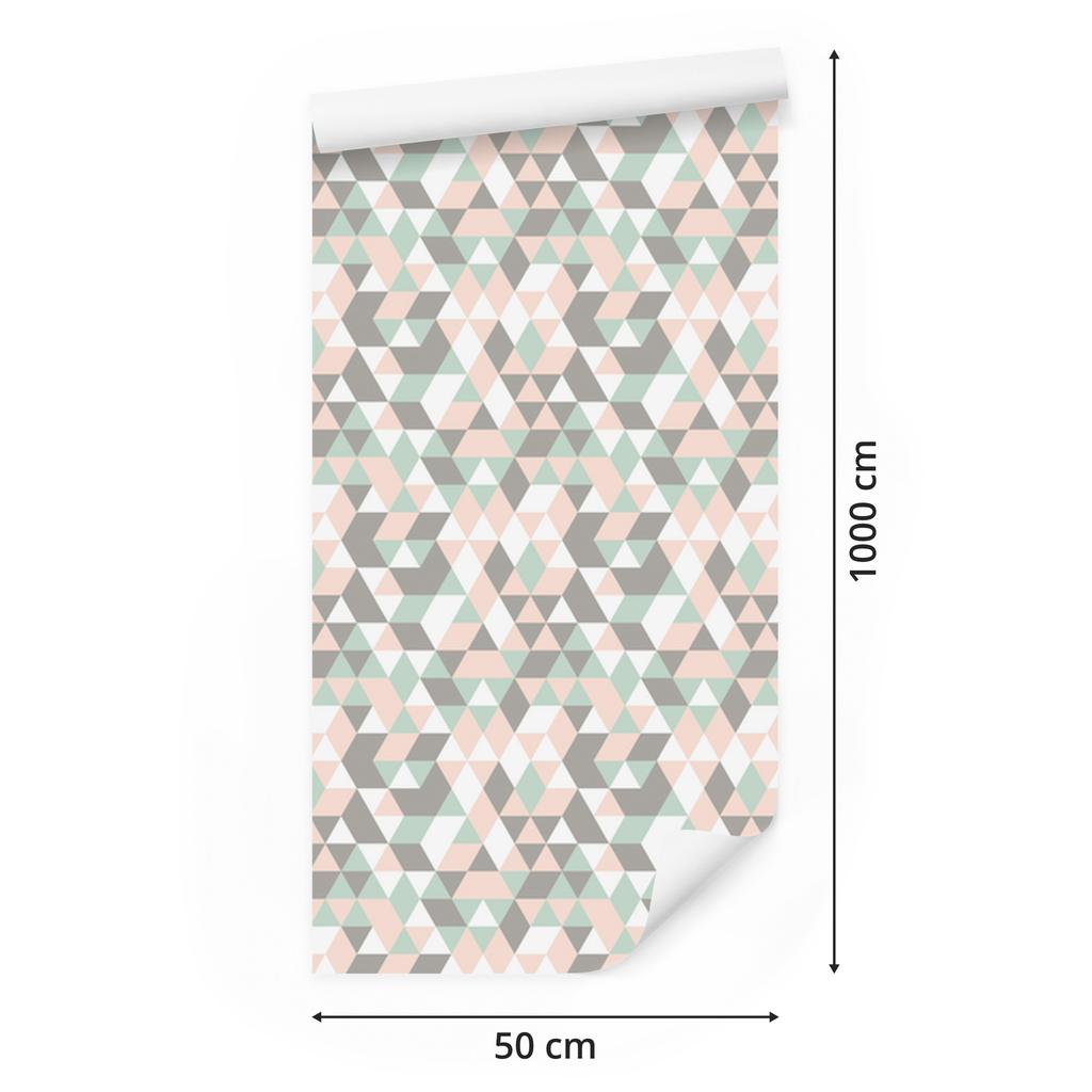 Geometric colorful pattern wallpaper for living room and bedroom 50x1000