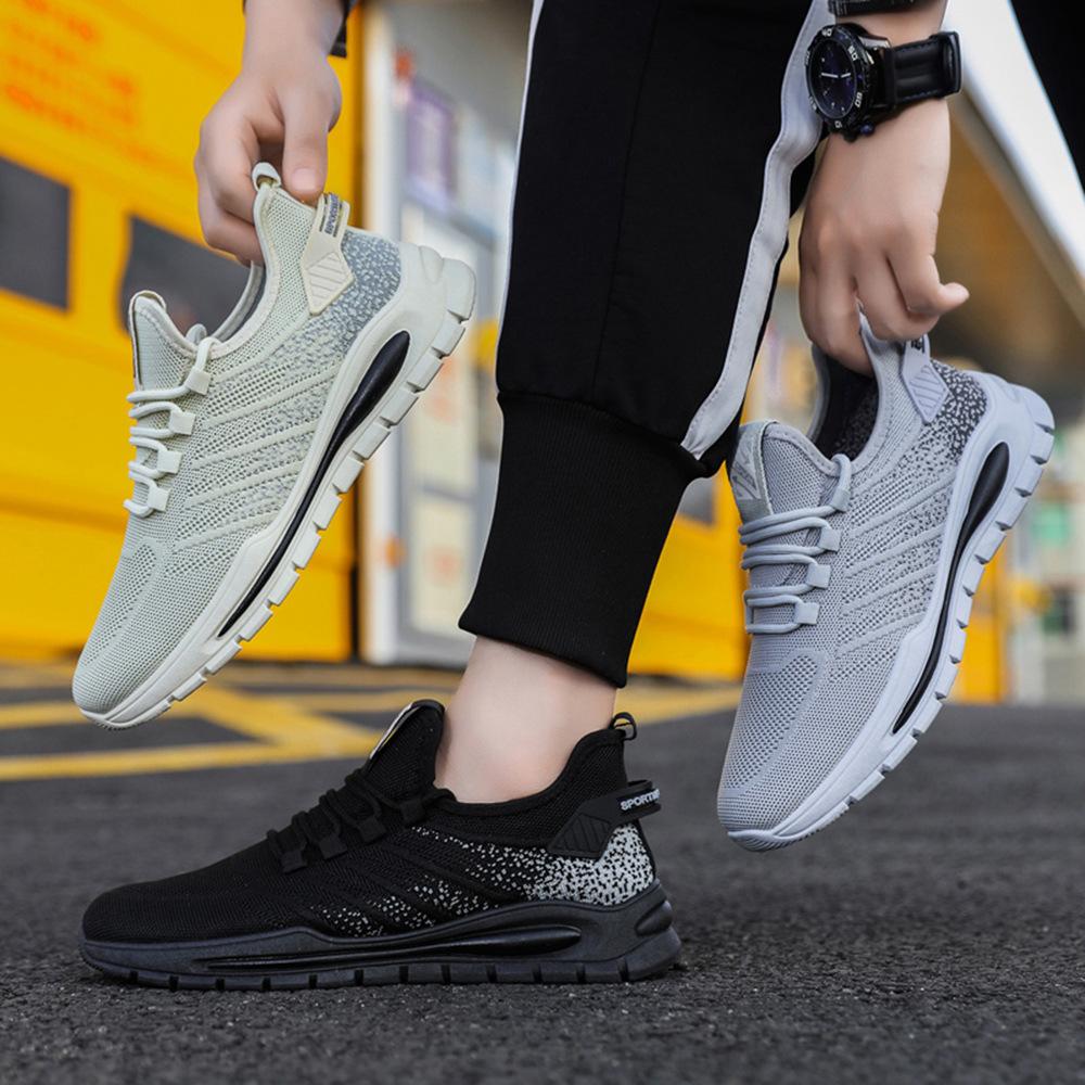 Men's shoes spring breathable thin mesh shoes lightweight fly-woven men's shoes student casual sports shoes