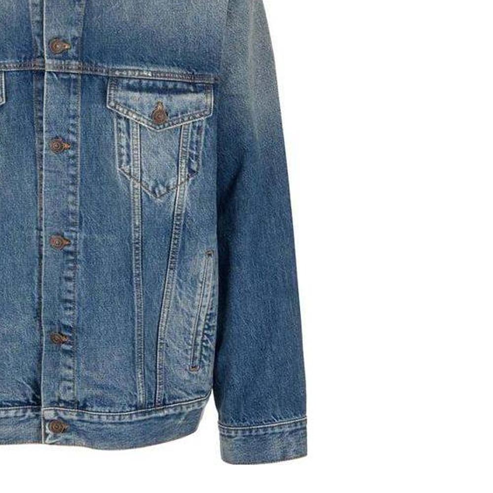 Balenciaga FW22 Denim Jacket Men's Regular Fit Blue 697781TBP484455
