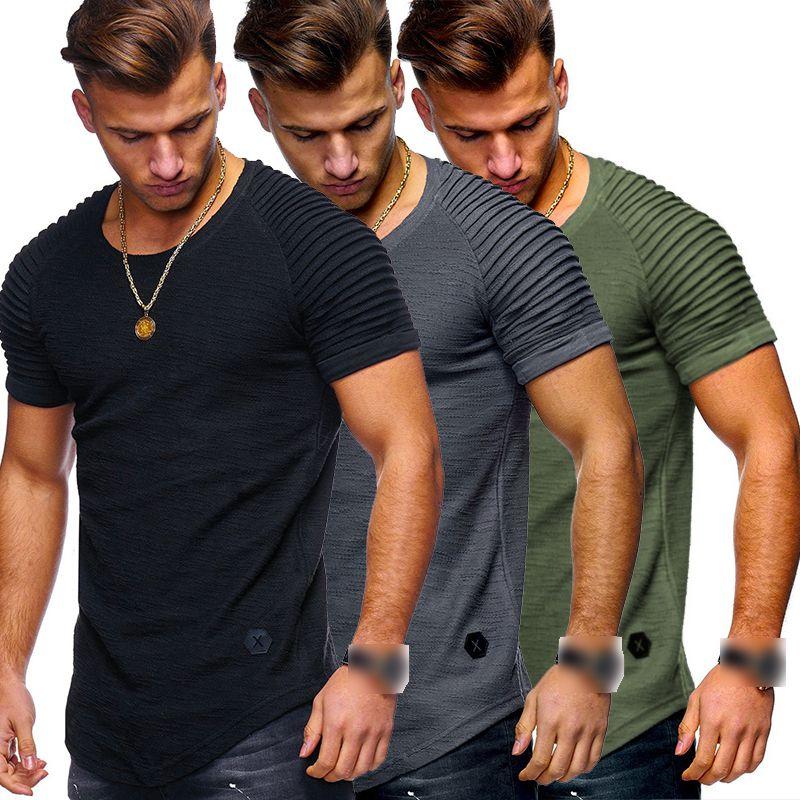 Mens Fit Slim O Neck Short Sleeve Muscle Tee Tshirt Casual Tops Shirts Sport