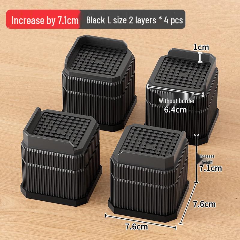 Adjustable Stackable Furniture Riser Pads for Table, Cabinet, and Bed Legs - Moisture-Proof, Strong Load-Bearing Plastic Blocks