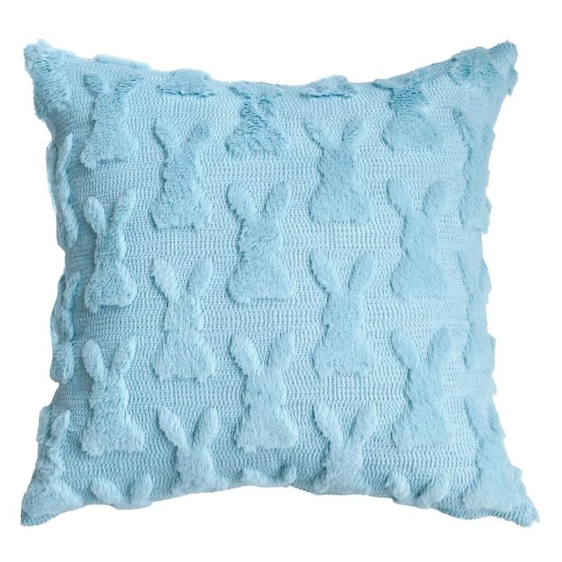 

Rabbit Easter Cushion Cover Pillow Slipcover for Couch and Bedroom Decoration Perfect for Sofa or Chair Accessories 450*450mm синій
