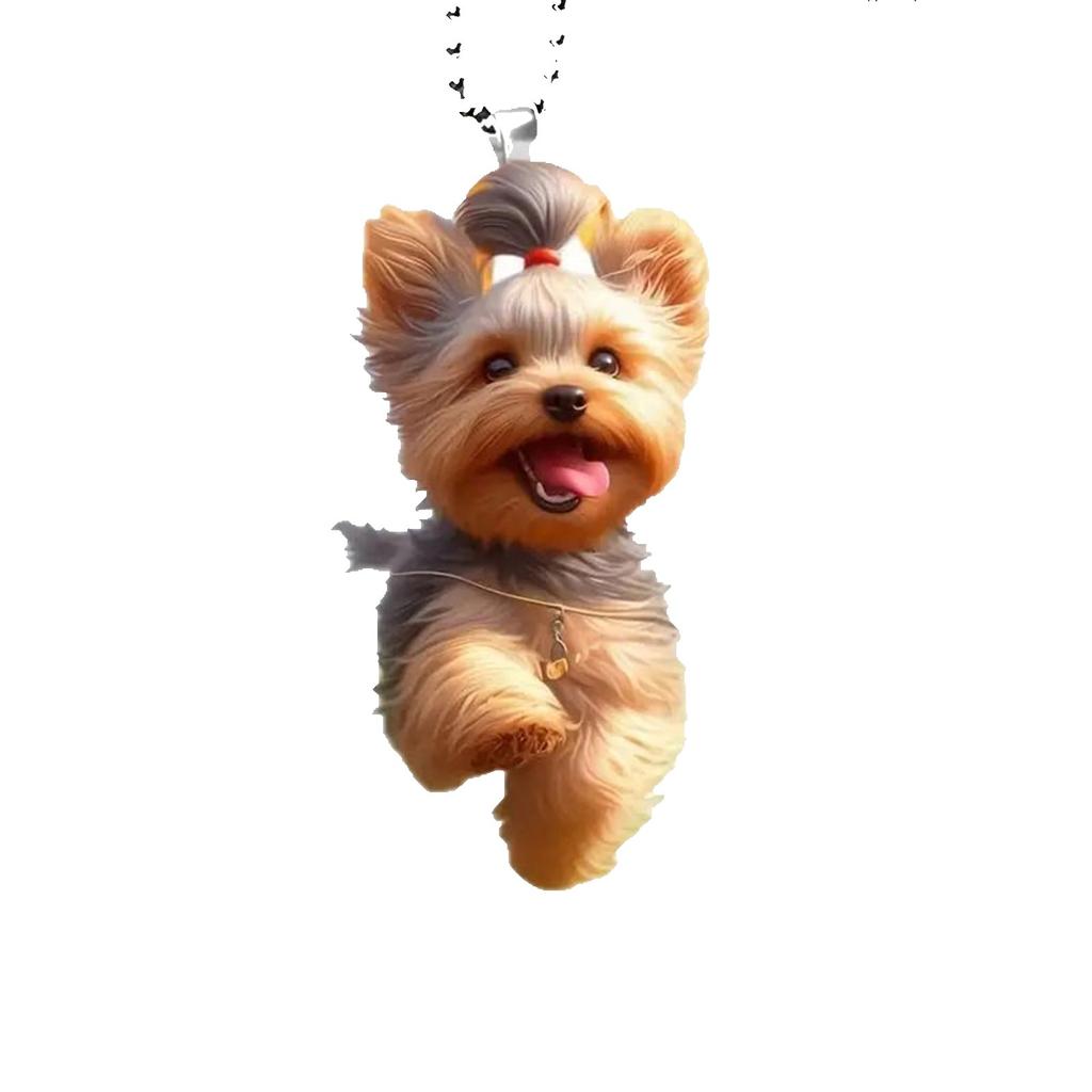 Niedlicher Hund Acryl Flacher Hängeanhänger