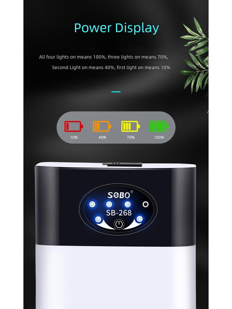 Pompă de oxigen silențioasă cu dublă utilizare Songbao: Oxigenator reîncărcabil AC/DC pentru acvarii