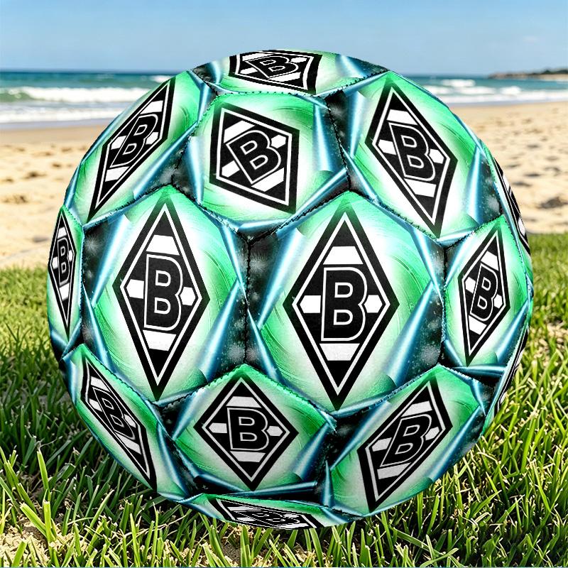 Borussia Monchengladbach Print Size 5 Soccer Ball, PU Wear Resistant Football for Match Training and Daily Practice, Birthday Gift for Soccer Fans