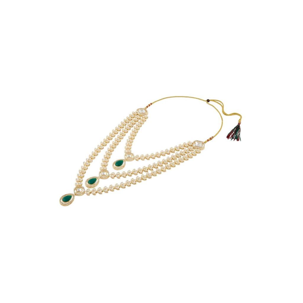 Zielony Błyszczący Kamień Austriackie Diamenty Ozdobiony Warstwowy Naszyjnik i Kolczyki Zestaw Dla Kobiet