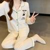 Cute Flying Dog Imitation Cotton Pajamas Women's Spring New Long Sleeve Cute Student Two-piece Loungewear