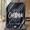 Custom Text Flannel Throw Blanket, Lightweight Cozy Bed Sofa BlanketChelsea FC