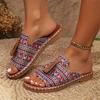 Böhmische flache Hausschuhe für Damen, für den Außenbereich, europäische und amerikanische Fransen-Slipper für Damen, Strandsandalen