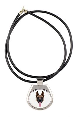 Malinois Belgian Shepherd Dog – Necklace with a Geometric Design and the Inscription "" | Art-Dog