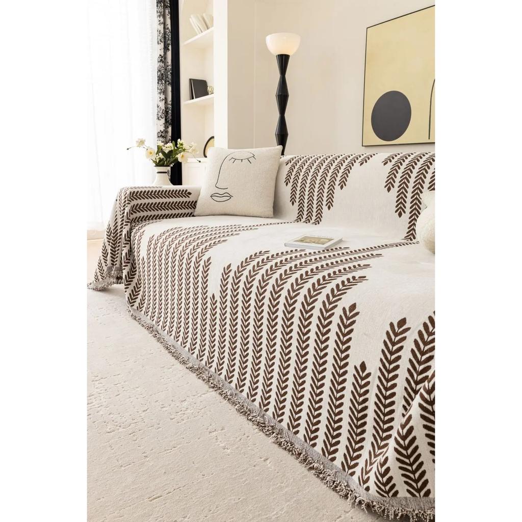 Summer Camping Picnic Wicker Blanket Cover Sense Of Ice  Chenille Sofa Cover Throw Blankets Living Room Couple Position