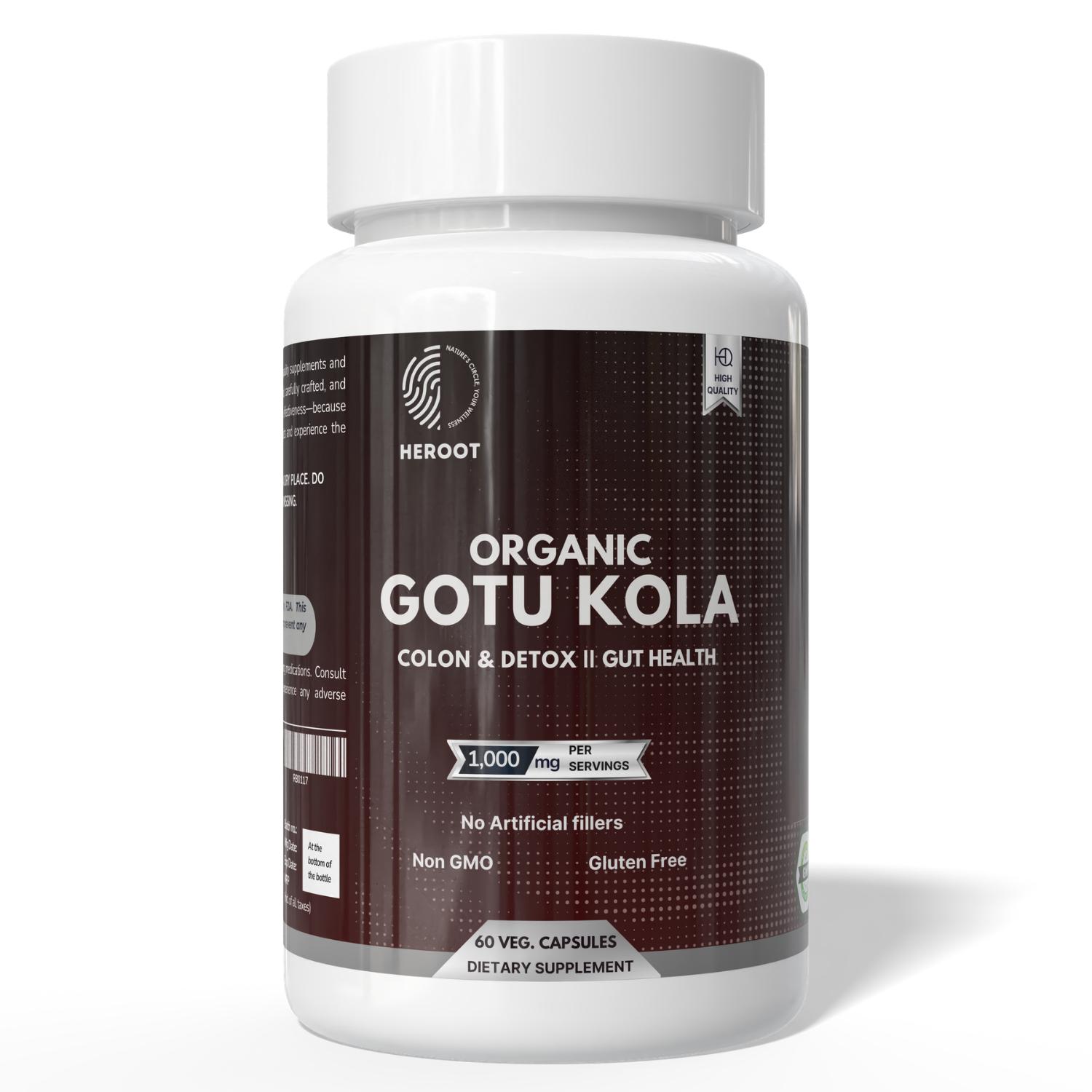 Capsule di gotu kola centella asiatica 1000 mg biologico memoria non-OGM salute del cervello