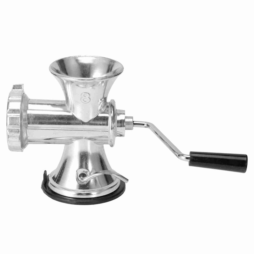 Aluminum Alloy Manual Meat Grinder Silver Suction Cup Base Meat Grinding Machine Multifunctional Labor Saving Hand Crank Mincer