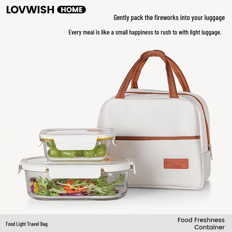LOVWISH 3-Piece Glass Lunch Box Set