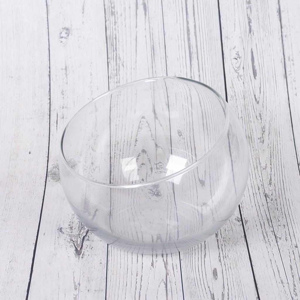 Glass Shrek 8 Height x Diameter Slanted Ball Flower Terrarium Container Vase, Design, Pieces, 11.2cm 15cm, Cut, Shape, Vase,