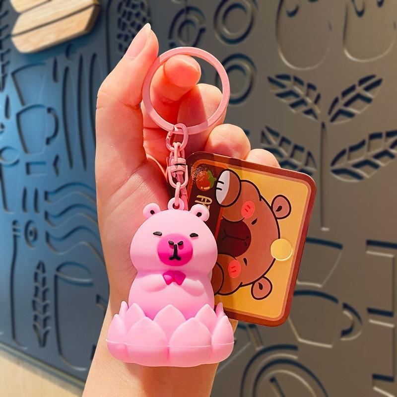 Adorable Plush Capybara Keychain Cute Cartoon Couple Car Key Accessory Gift