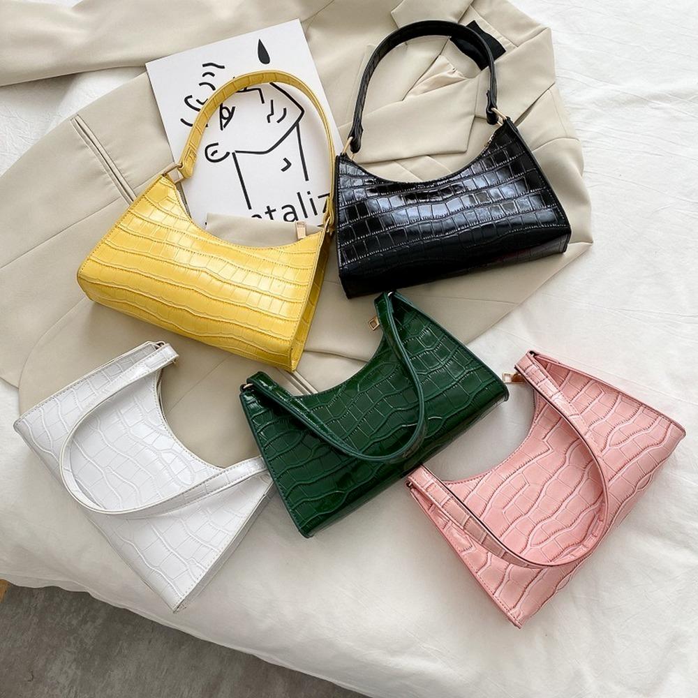 Retro Casual Kadın Tote Omuz Çantaları Kadın Deri Düz Renk Çanta Moda Çanta için