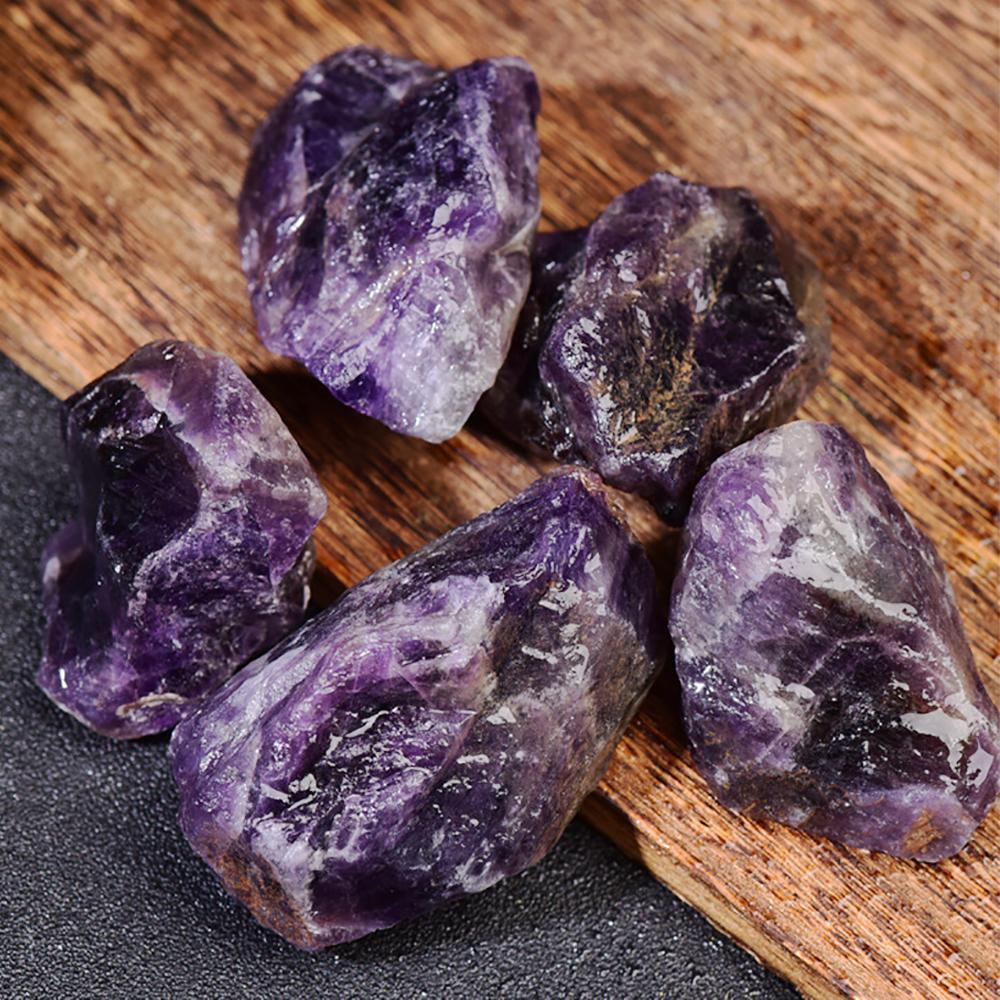 Natural Deep Amethyst Minerals Specimen Raw Mineral Irregular Shape Crystal Stone Fish Tank Bulk Decorative Polishing Rock