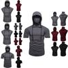 Stylish Men's Hooded Pullover T Shirt Tank Top With Protective Mask For Active Wear