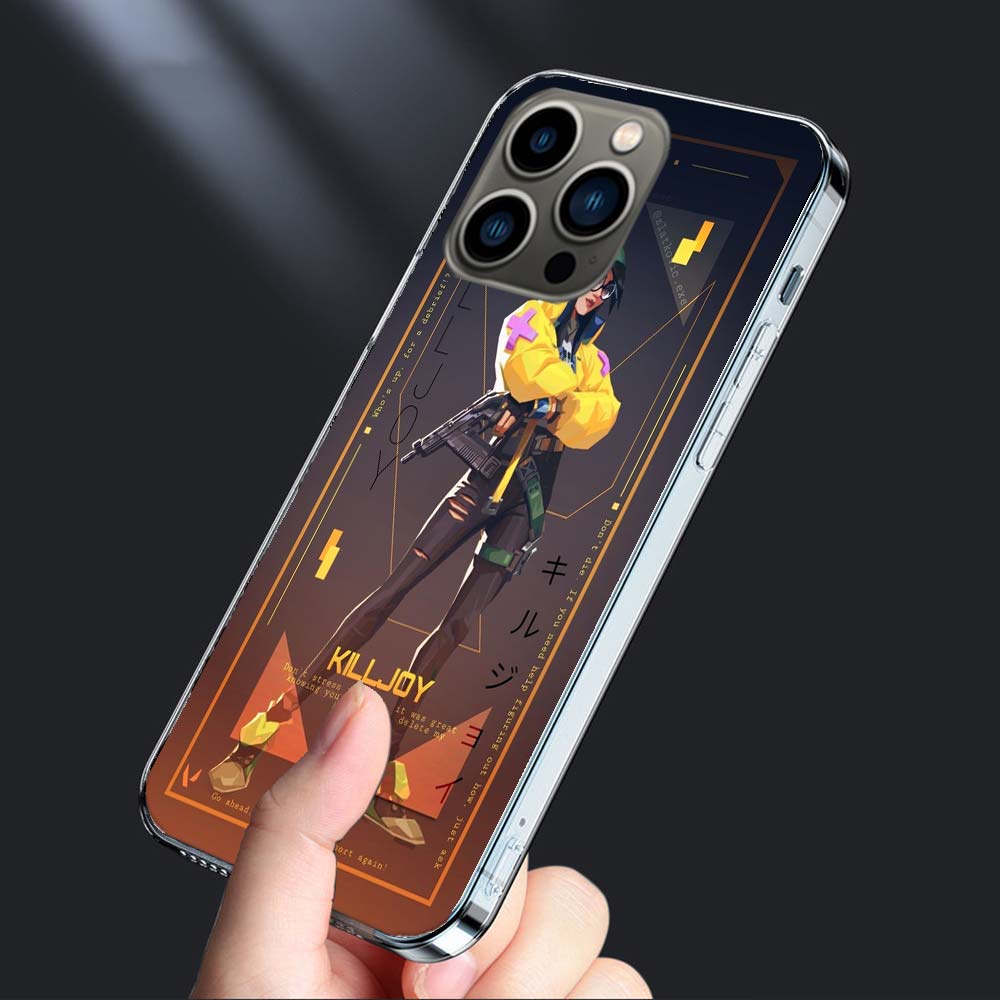 Valorant Killjoy Phone Case For Iphone 16E 15 Pro 14 Plus 17E 16 17 Pro Max Air 11 12 13 Mini Shockproof Capa Cute Cover TPU