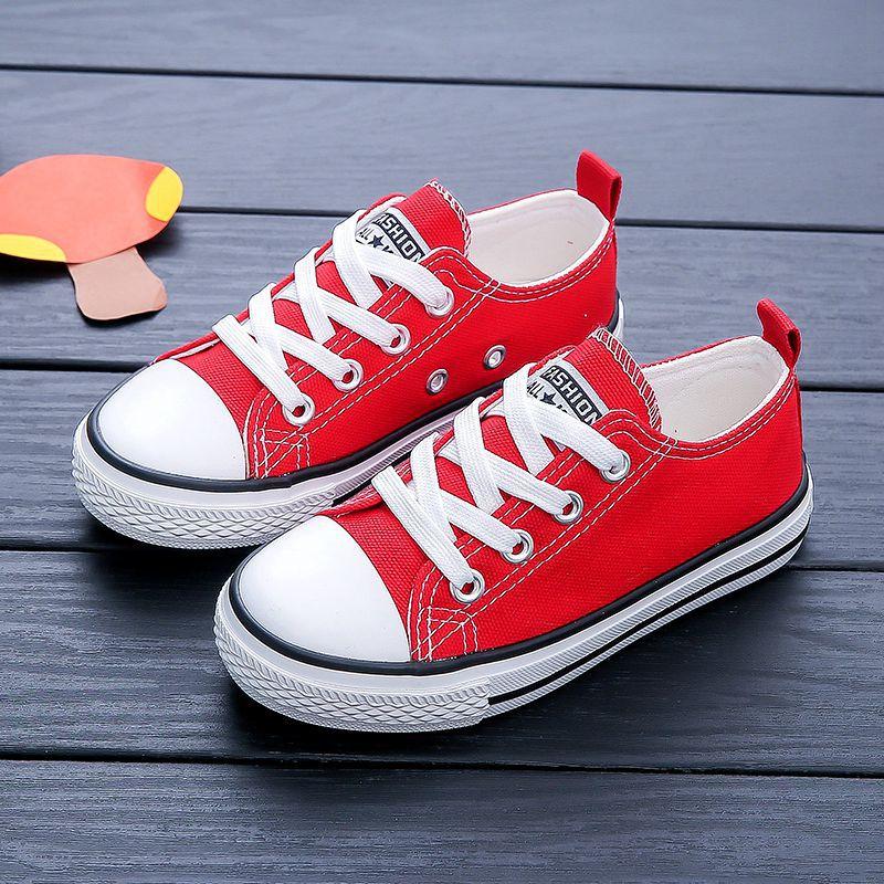 Eltern-Kind-Schuhe Jungen und Mädchen Schnürschuhe Kleine weiße Kinder Casual Canvas Schuhe Baby Sneakers Sneakers