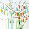 Haooryx Summer Surfboard Surfing Hanging Wooden Ornaments Decorations - 31Pcs Surf Board Shaped Beach Signs Wood Ornament with String for Home Summer