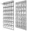 Over The Door Shoe Organizer with 35 Clear Large Pockets Space-saving Sturdy Hanging Storage Bag for Shoes Gloves Cutlery