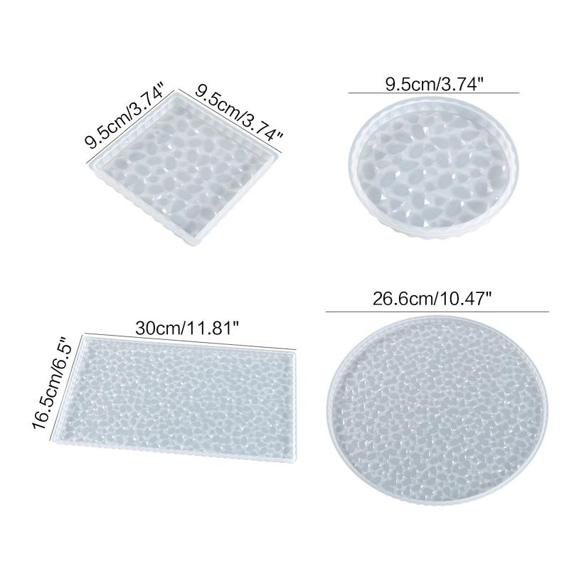 Coaster Silicone Resin Mold Round/Square/Rectangle Resin Epoxy Casting Molds for Wedding Party Home Table Ornaments