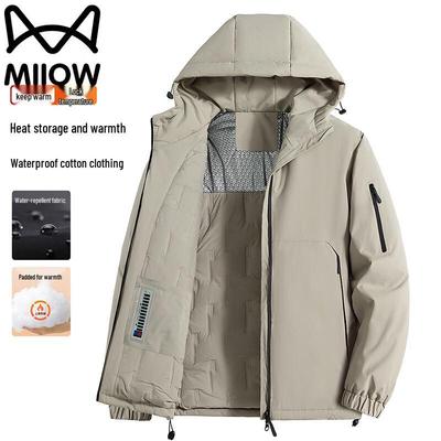 Maoren Mannen Winter Graphene Gevoerde Jas met Capuchon