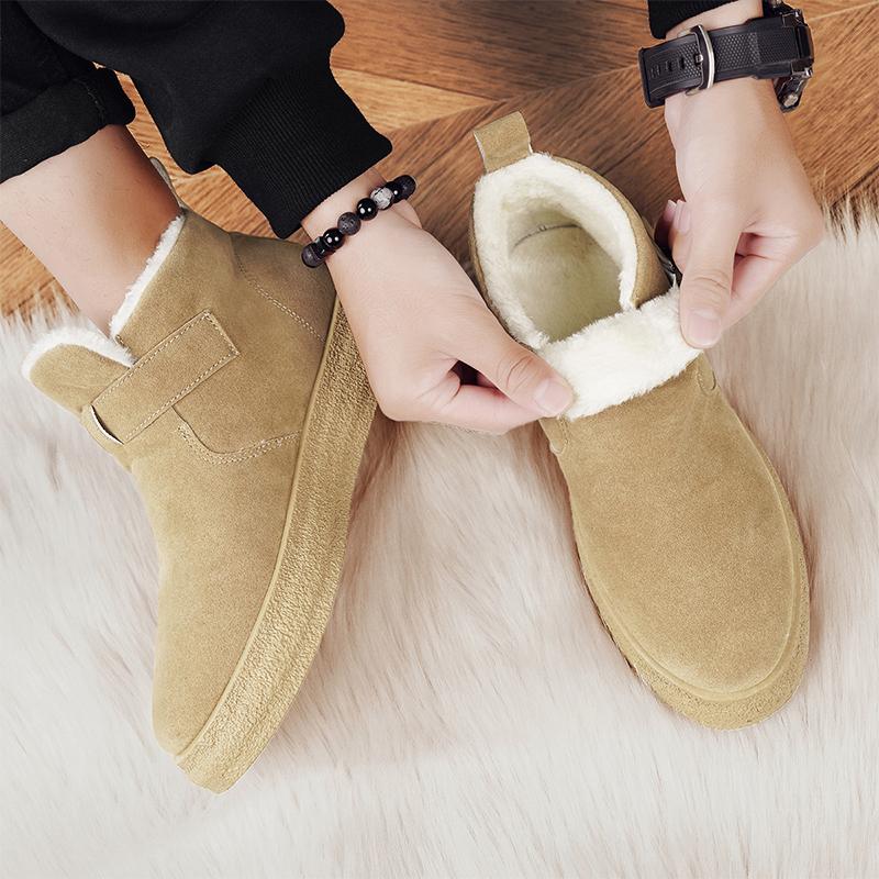 Thick Plush Platform Snow Boots Women Winter Keep Warm Fur Cotton Shoes Woman Faux Suede Slip-On Ankle Botas Padded Shoes