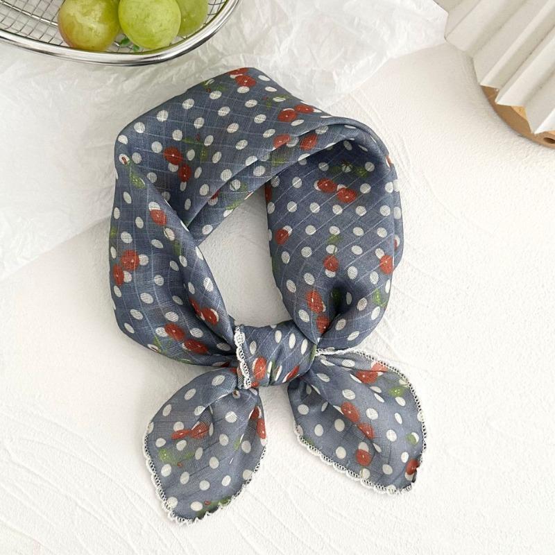 Silk scarf new retro literary cotton and linen square scarf decorative scarf floral headscarf headband multi-purpose scarf small shawl