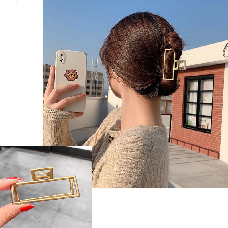 New Metal Claw Clip for Women Gold Geometric Hair Claw Large Size Headband Hairpin Claw Clip Hair Crab Hair Accessories