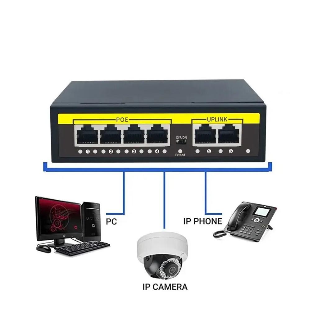 48V POE Switch 100Mbps Switch Ethernet With 4 Port Wifi Smart IP Switch RJ45 Injector Switcher for IP Camera CCTV