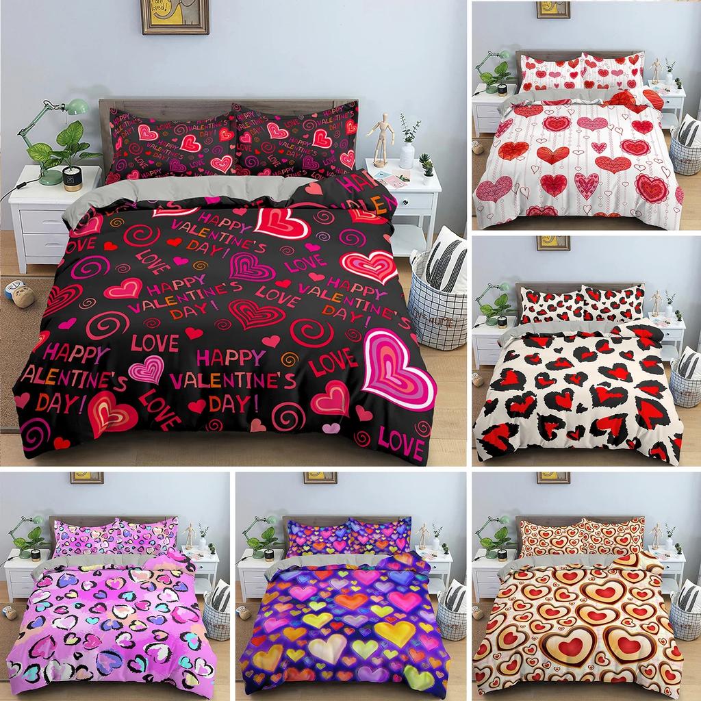 Luxus Bettwäsche Set Liebesherz Bettwäsche Set Einzelbett Twin Doppelbett Queen King Cal King Größe Bettwäsche Set