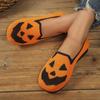 Fashion Women Fly Weave Shoes 2025 New Halloween Fashion Pumpkin Breathable Casual Shoes Lightweight Comfortable Soft Sole Slip on Flats