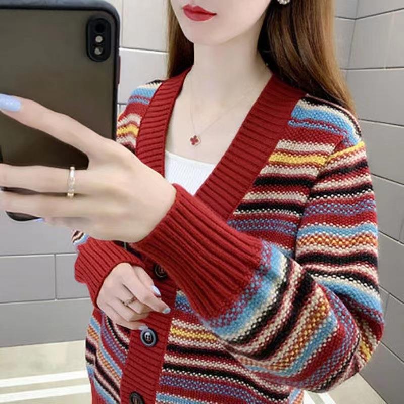 

Autumn clothing early autumn new fashion short knitted sweater cardigan women s sweater jacket women s autumn and winter women s clothing average size красный