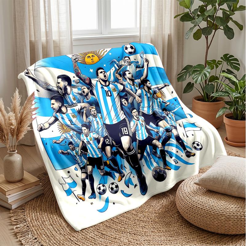Argentina national football team Theme blanket Soft Flannel Blanket Plush Throw Blanket Cozy Sofa Bed Blanket for Home Decor