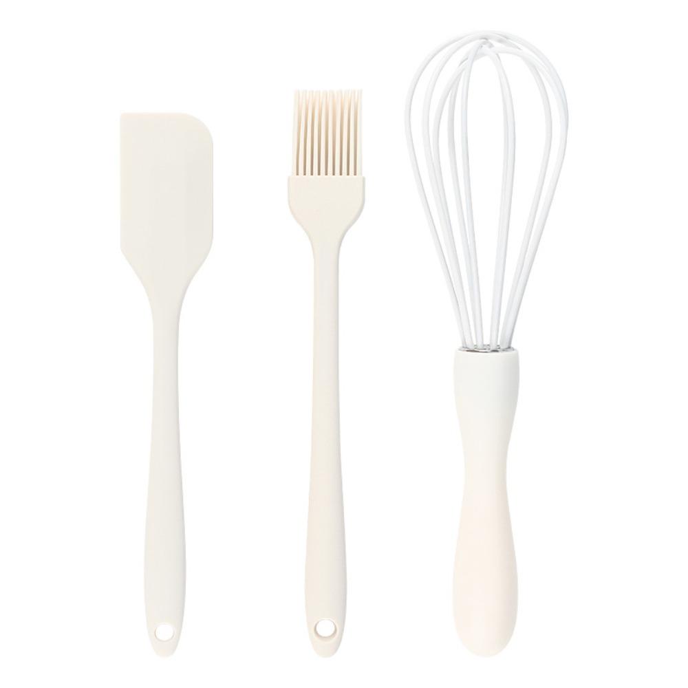 Flexible Silicone Baking Set Non Stick Silicone Brush Durable Cream Scraper  Kitchen Baking Tools бежевый